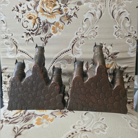 Antique Bronze Boston Terrier Bookends *READ DESCRIPTION* - Picture 2 of 14